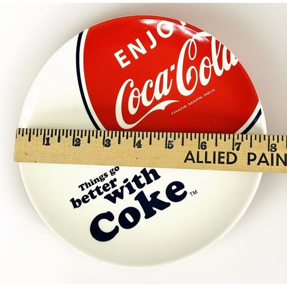 Vtg Set of Coca-Cola Coke Ceramic Dinner Plates Pacific Enterprises Gibson - Picture 3 of 8